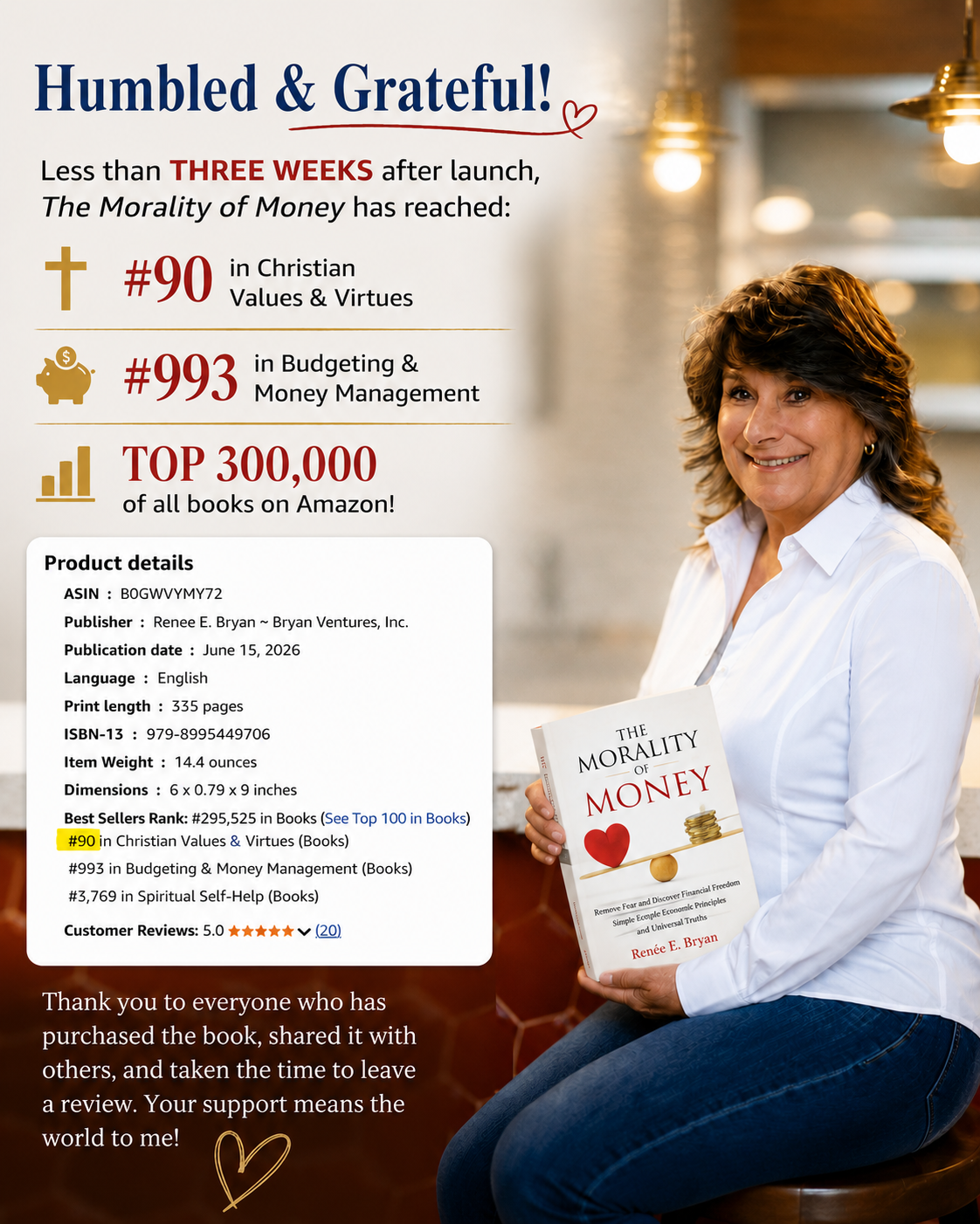 The Morality of Money reached the Top 100 in Christian Values and Virtues